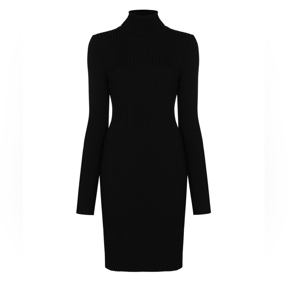 Wolford Black Long Sleeve Ribbed Dress